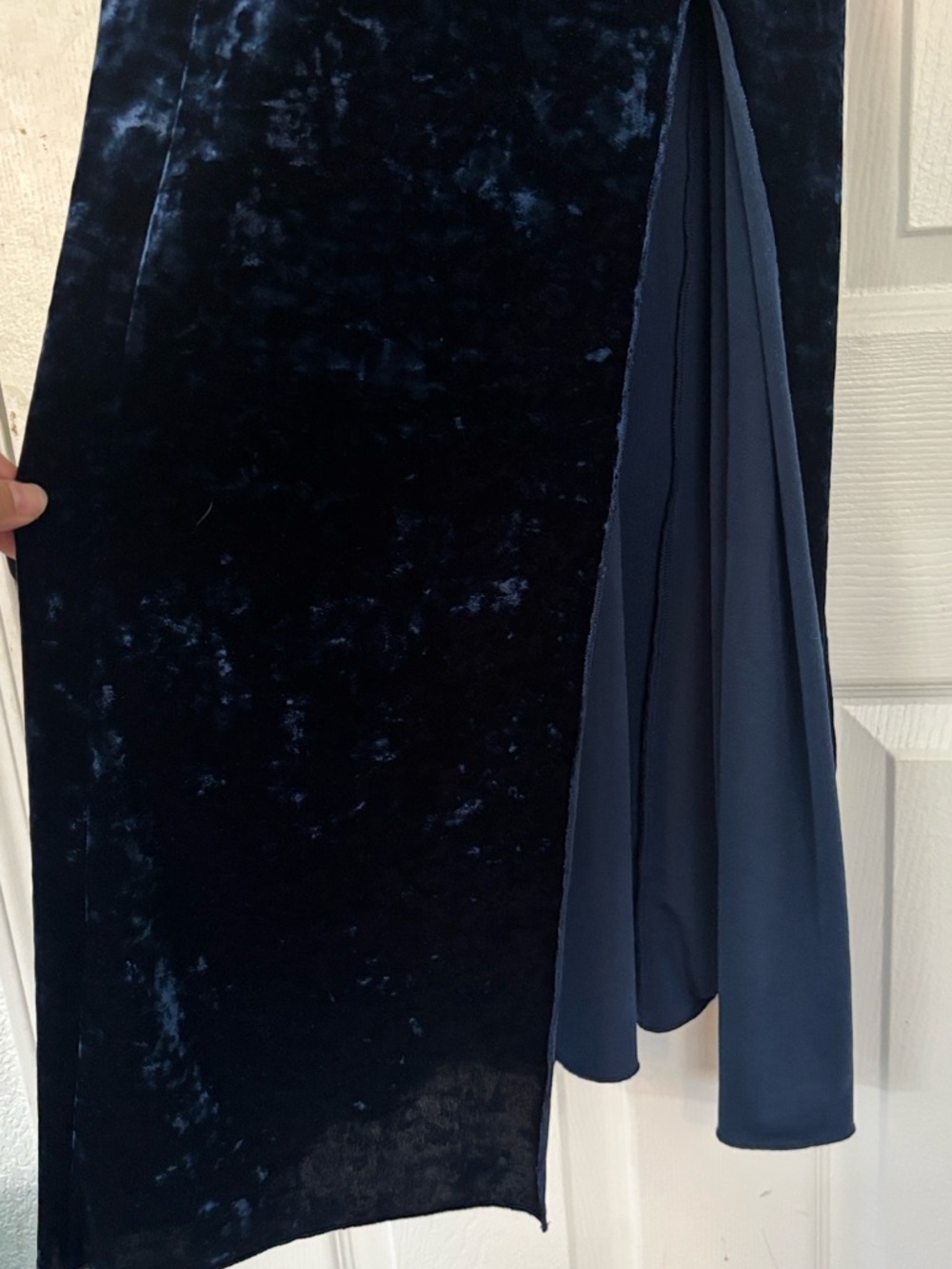 Intimately Free by Free People Moon Child Velvet Mesh Slit Maxi Dress Navy S - Picture 5 of 7
